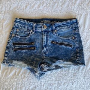 American Eagle Hi-Rise Shortie Jean Shorts